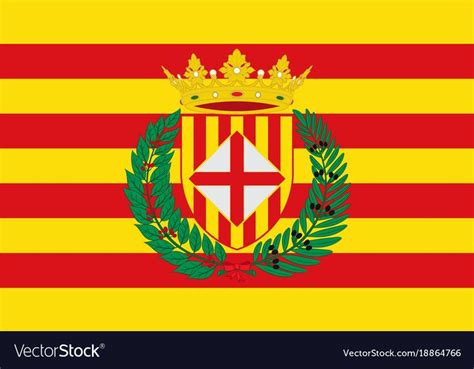 Flag Of Barcelona Is A Province Of Spain Vector Image Vector Images