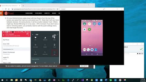 Android Screen Cast To Windows 10 Youtube