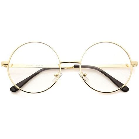 Round Clear Metal Frame Glasses Found On Polyvore Featuring Polyvore