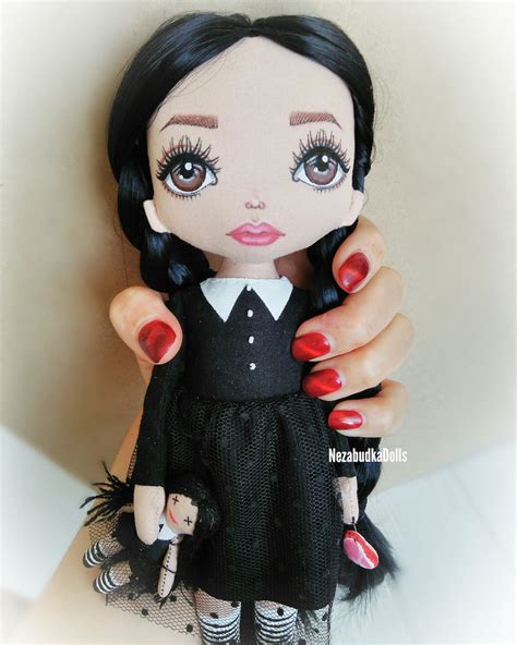 Goth Rag Doll Handmade Fabric Creepy Doll Etsy