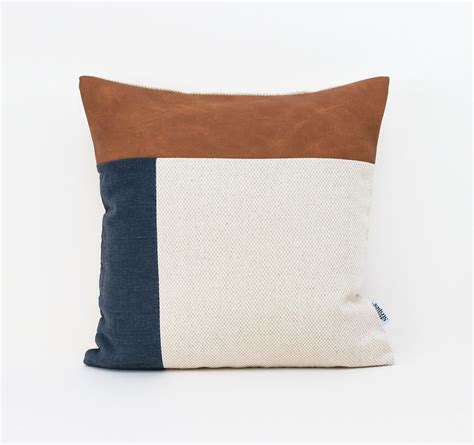 Natural Linen Pillow Cases Decorative Pillow Covers Faux Leather