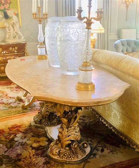 Italian marble top coffee table by kimball furniture | ebth. Palatial Italian Carved and Painted Base Marble Top Center or Dining Table For Sale at 1stdibs