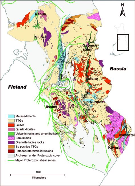 2 A Generalised Geological Map Of The Finnish Part Of The Karelia