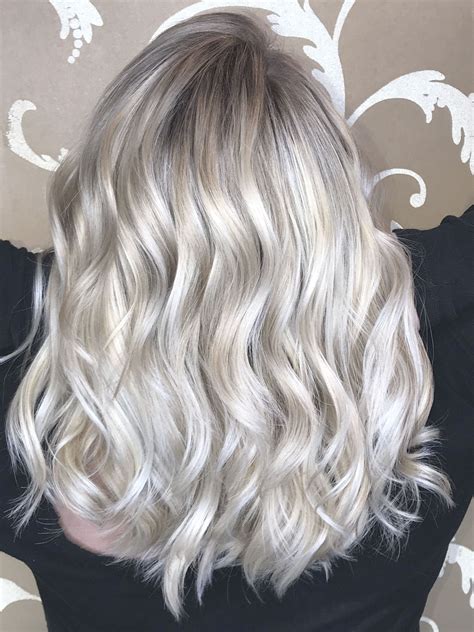Pin By Kirsten Peterson On Hair Icy Blonde Balayage Curly Hair