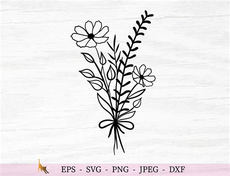 Flower Svg Floral Svg Wildflower Svg Bouquet Of Flowers Images And