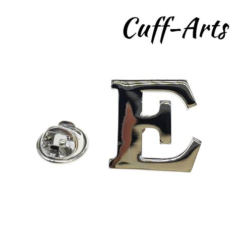 Cuffarts Alphabet Lapel Pin 2018 Letter E Lapel Pin Badges Men Jewelry