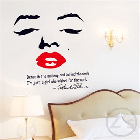 Zs Sticker Marilyn Monroe Wall Sticker Kiss Home Decoration Sex Lips Decal For Sleep Room In