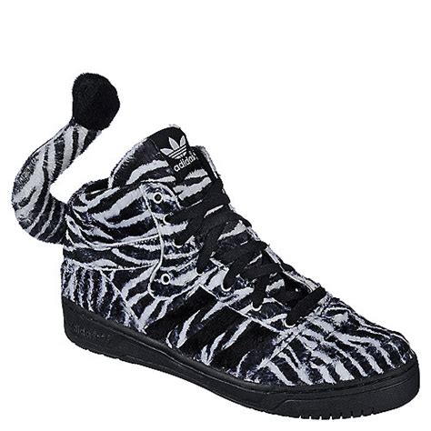 Adidas Jeremy Scott Zebra Mens Blackwhite Casual Lace Up Sneakers