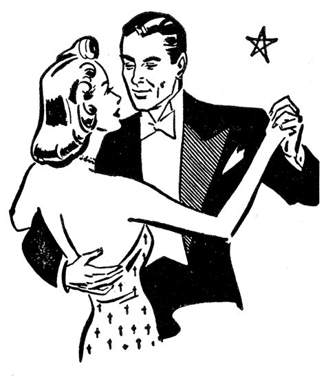 Couple Dancing Clipart Black And White