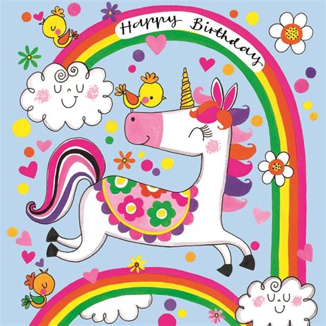Party Camel Jigsaw Card Happy Birthday Unicorn And Rainbows