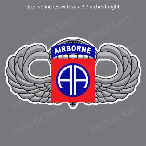 82nd Airborne Wings 3d Army Vinyl Bumper Sticker Window Decal
