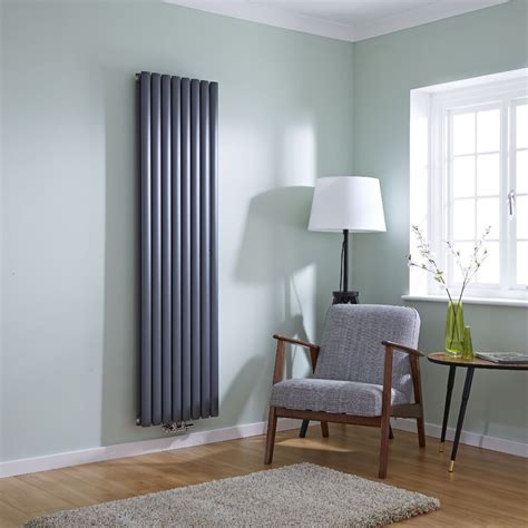 Milano Aruba Flow Anthracite Vertical Double Panel Middle Connection