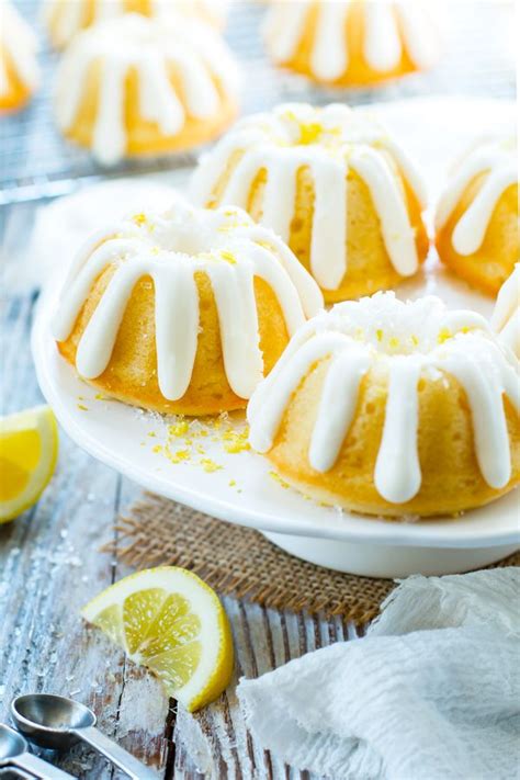 These cakes are nice and moist with a tender crumb. Mini Lemon Bundt Cakes with Cream Cheese Frosting | Recipe ...