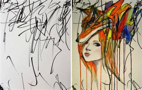 Mom Transforms 2 Year Old Daughters Scribbles Into Art Masterpieces