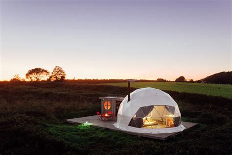 Glamping Cornwall At Ekopod In A Glamping Pod Dome And Safri Tent
