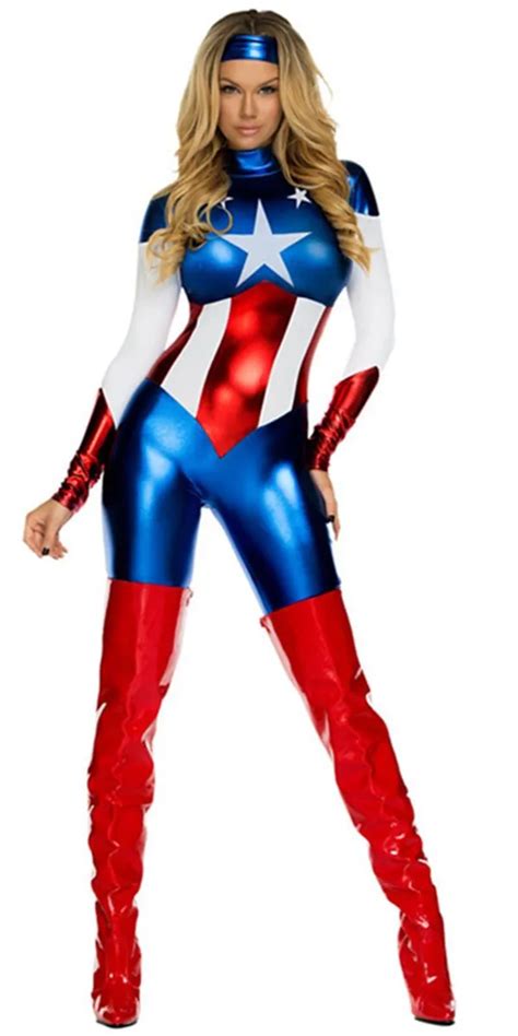 Buy New Sexy Women Halloween Avengers Captain America Superhero Costume Adult