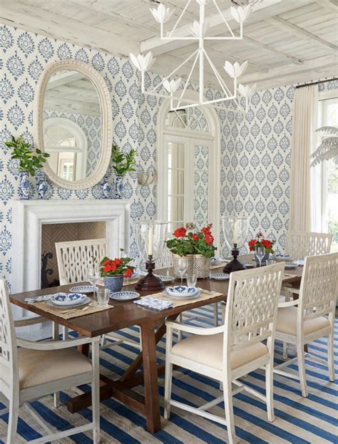 Phoebe Howard Blue White Dining Room The Glam Pad