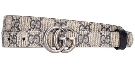 Gucci 2cm Gg Marmont Reversible Leather Belt Lyst Uk