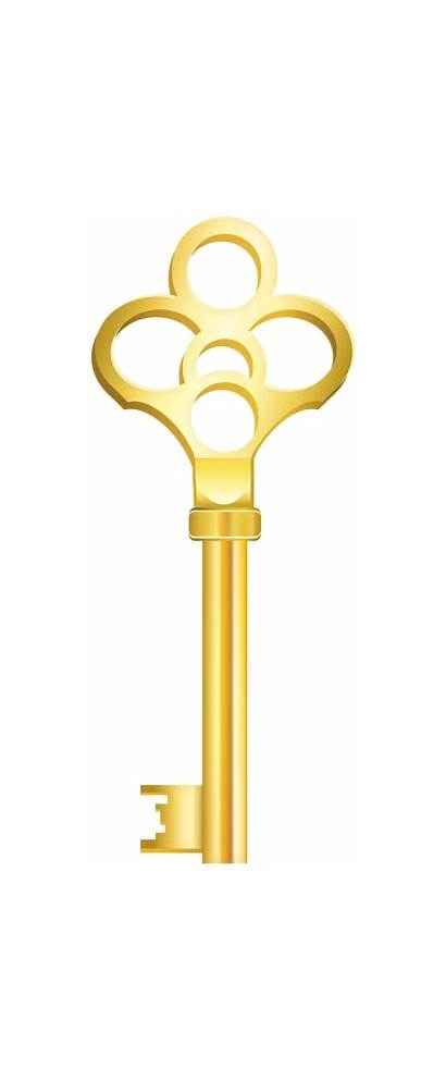 Key Clip Golden Clipart Transparent Elements Decorative