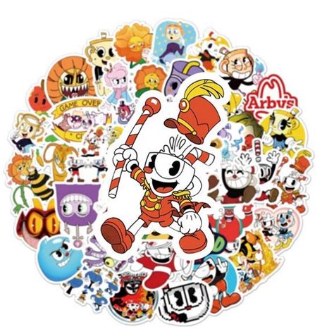 Cuphead Inspired Stickers Cuphead Game Stickers Cuphead Etsy