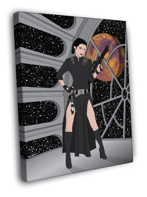 Princess Leia Organa Star Wars Dark Side Art Wall 20x16 Framed Canvas Print