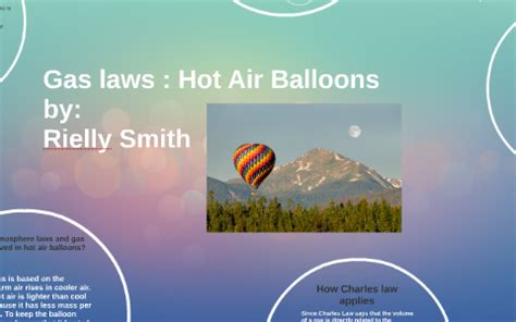 We can rearrange the ideal gas law, p v = nrt, to calculate the density ρ of the hot air. Gas laws : Hot Air Balloons by Rielly Smith