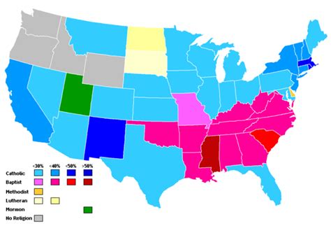 Christian Denomination Plurality By State