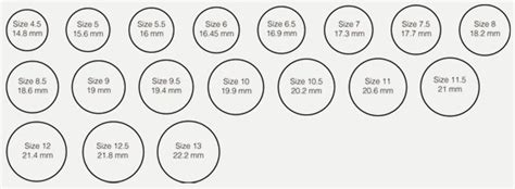 Ring Size Chart Ring Sizes Chart Ring Size Ring Size Guide