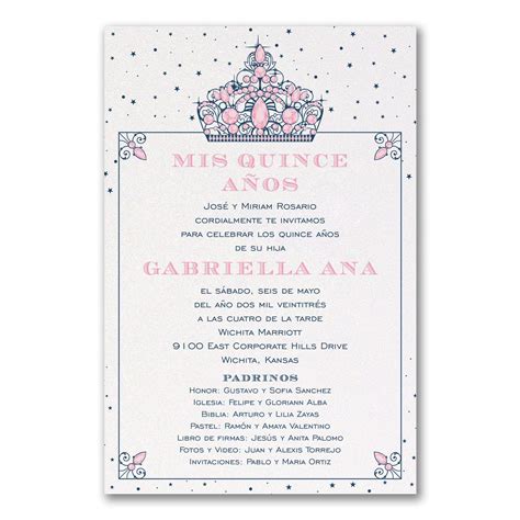 Sample Of Quinceanera Sweet 16 Invitation Shimmering Tiaras