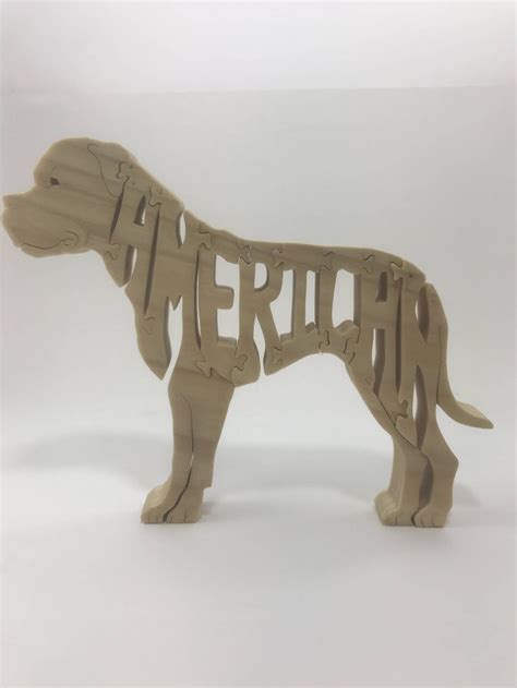 American Bulldog Wooden Puzzle Made In Usa Name Is Etsy Wooden
