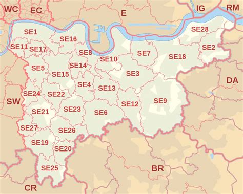 South London Post Codes Including South West And South East And Map Winterville