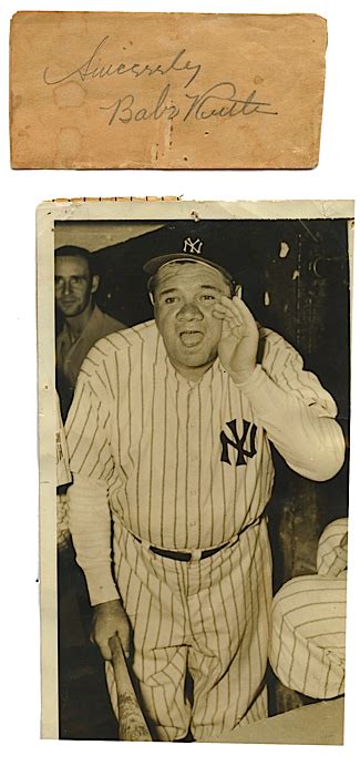 Lot Detail Babe Ruth Autographed Cut With Photo Jsa