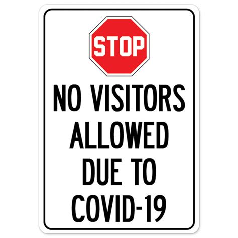 Public Safety Sign Stop No Visitors Allowed Due To Covid 19 Peel