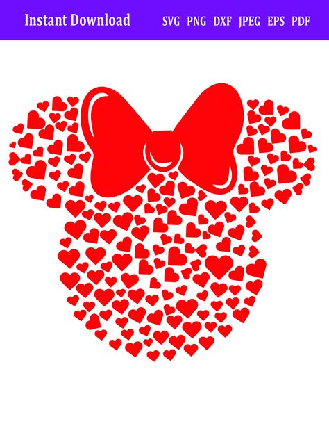 Minnie Hearts Svg Minnie Valentines Day Svg Valentines Etsy Italia