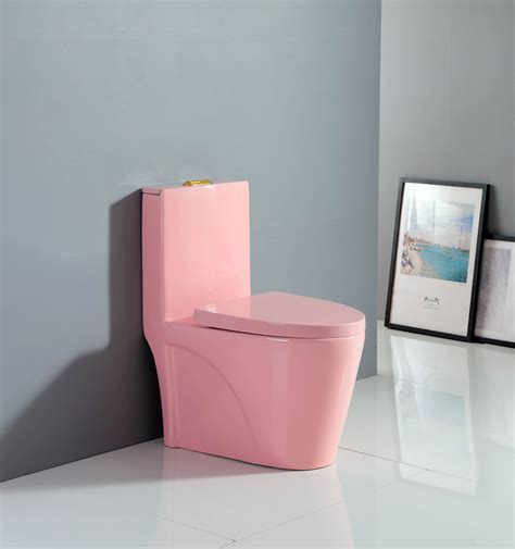 Multi Colored Bathroom Wc Ceramic One Piece Red Color Toilet Set With