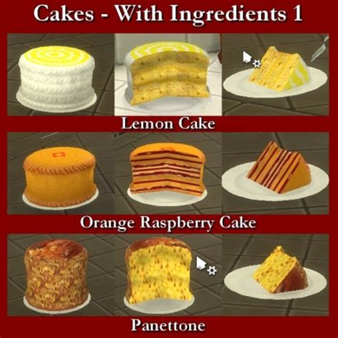 Custom Food Cakes With Ingredients 1 By Leniad At Mod The Sims Sims 4
