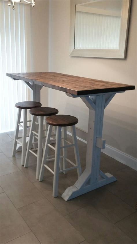 See more ideas about bar stool table set, kitchen bar stools, bar stools. Farmhouse style bar height table | Kitchen bar table, Home ...