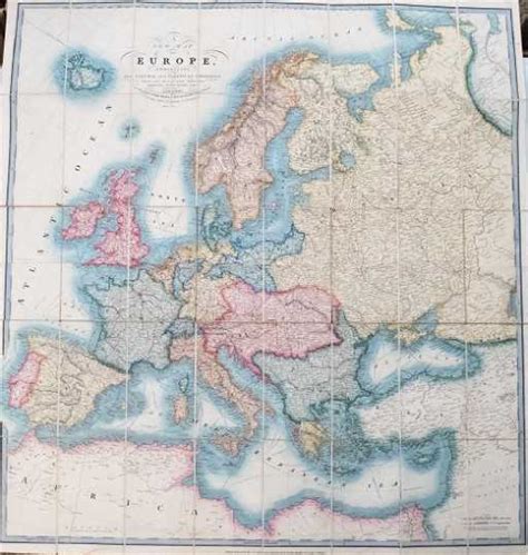 1856 Cruchley Map Of Europe With Early Railroads Shown