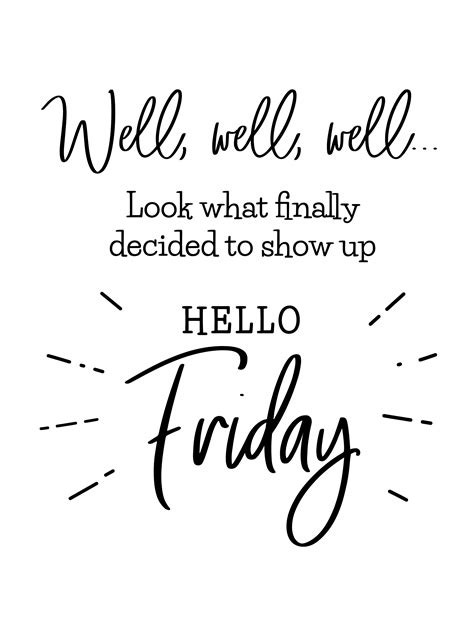 Hello friday. Funny brush lettering for Friday. Modern calligraphy sign