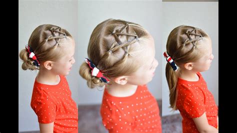 Fourth Of July Easy Mini Star Hairstyle Qs Hairdos Youtube