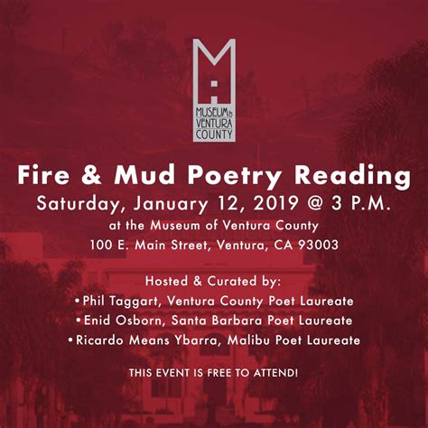 Fire And Mud Poetry Reading Museum Of Ventura County