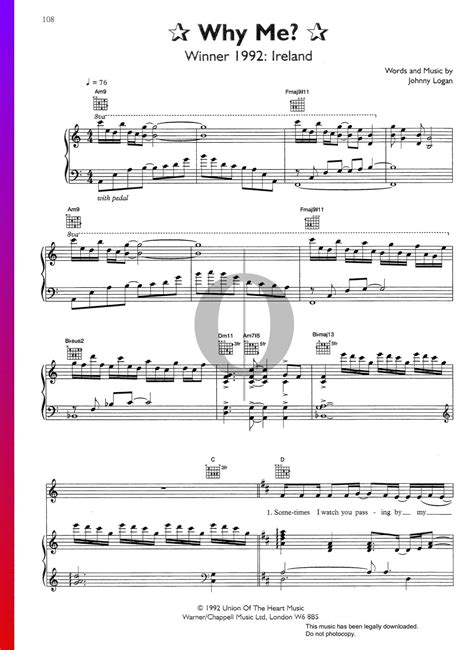 Klaviernoten für die stücke, die du spielen möchtest, werden dir von online musikschulen in den jeweiligen kursen als pdf gegeben. Why Me? Noten (Klavier, Gesang, Gitarre) - PDF Download ...