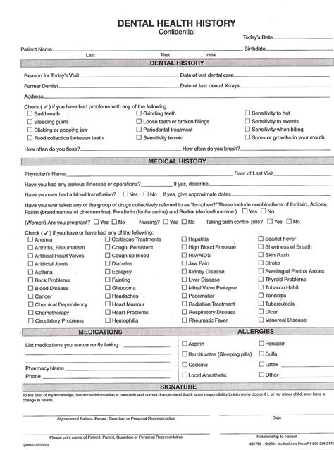 Patient Medical History Form Template ~ Addictionary