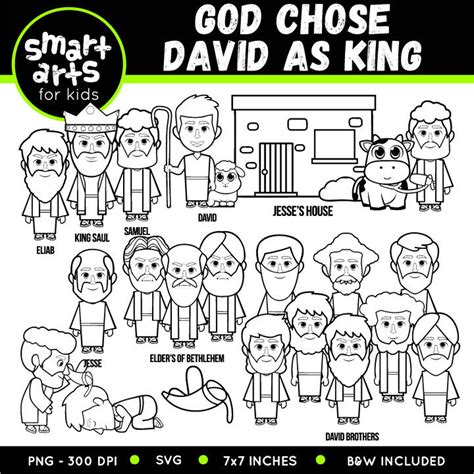 God Chose David As King Clipart Bible Based Bible Etsy