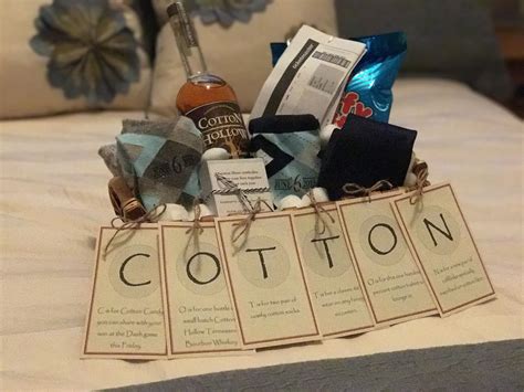 Anniversary gifts for him diy. The "Cotton" Anniversary - Gift for Him. | Cotton wedding ...
