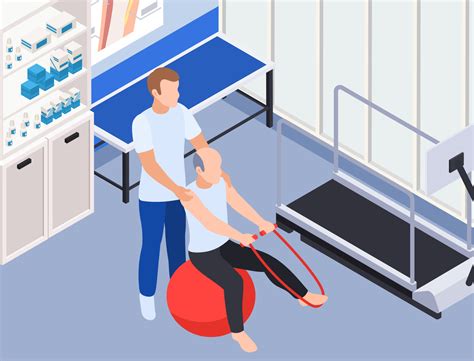 Physiotherapy Rehabilitation Clinic Isometric By Macrovector On Dribbble