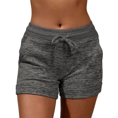 summer women fast drying drawstring shorts workout fitness running sport female shorts cotton