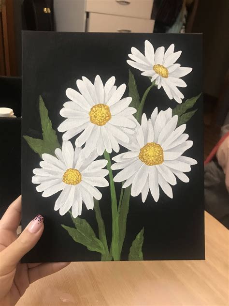 30 Summer Acrylic Painting Ideas For Beginners Daisy Painting