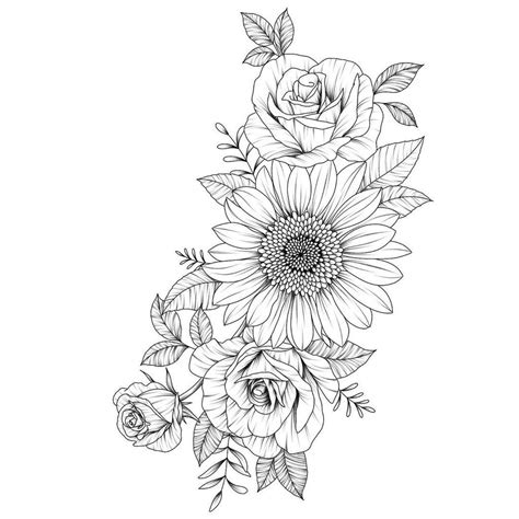 39 Impressive Black And White Sunflower Tattoo Ideas
