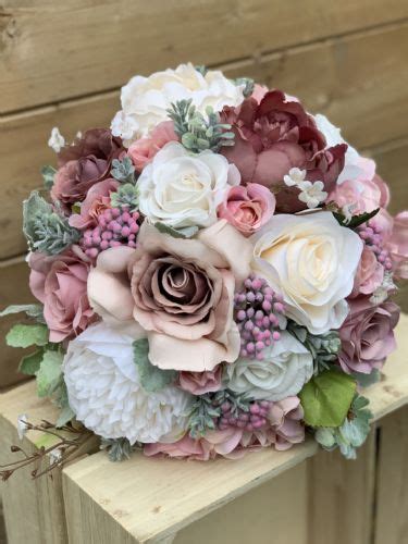Paris Artificial Dusky Pink Wedding Bouquet In 2020 Bridesmaid Flower